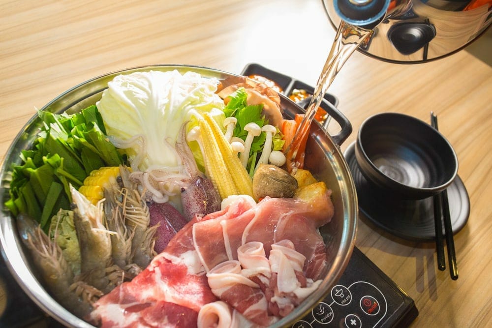 Shabu shabu,Food,On,Wood,Background