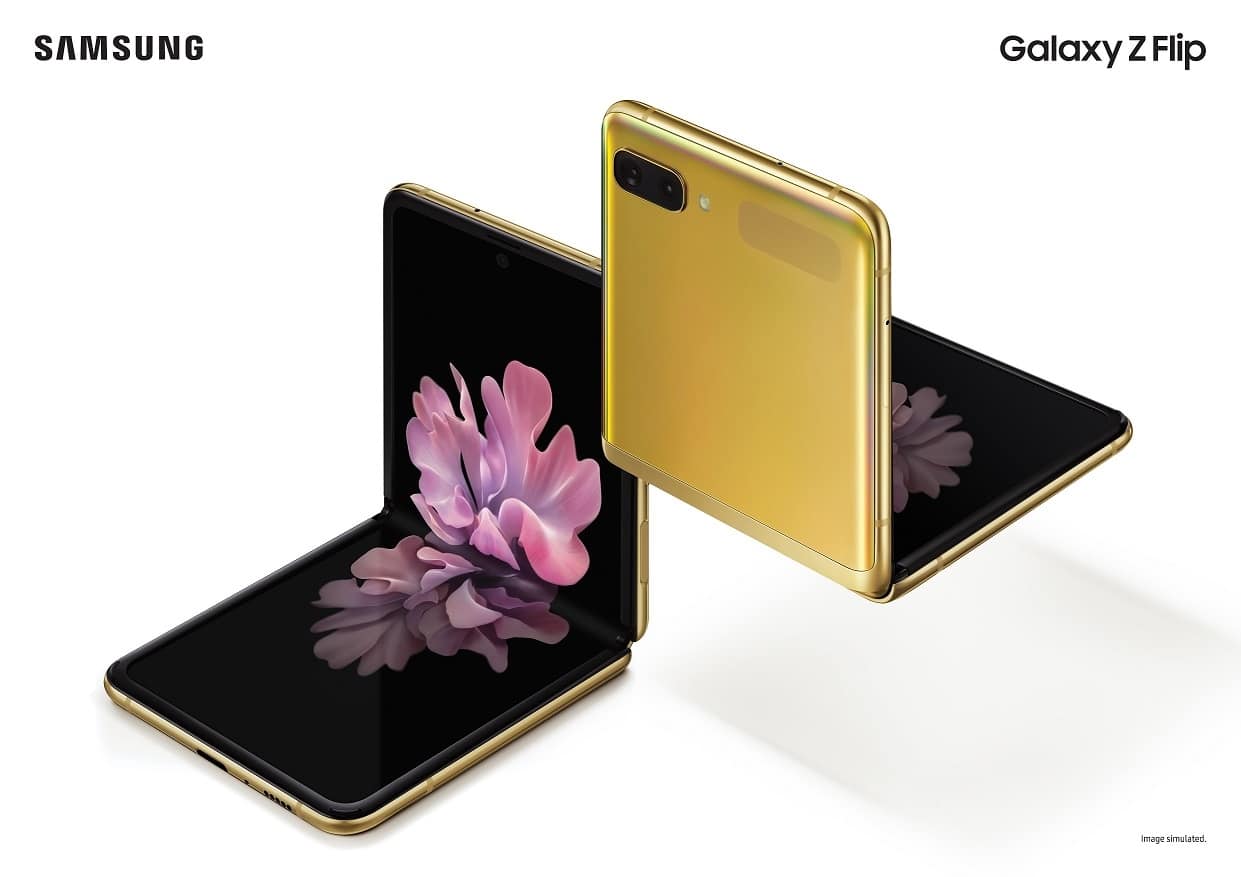 Galaxy Z Flip Mirror Gold Main KV 1.
