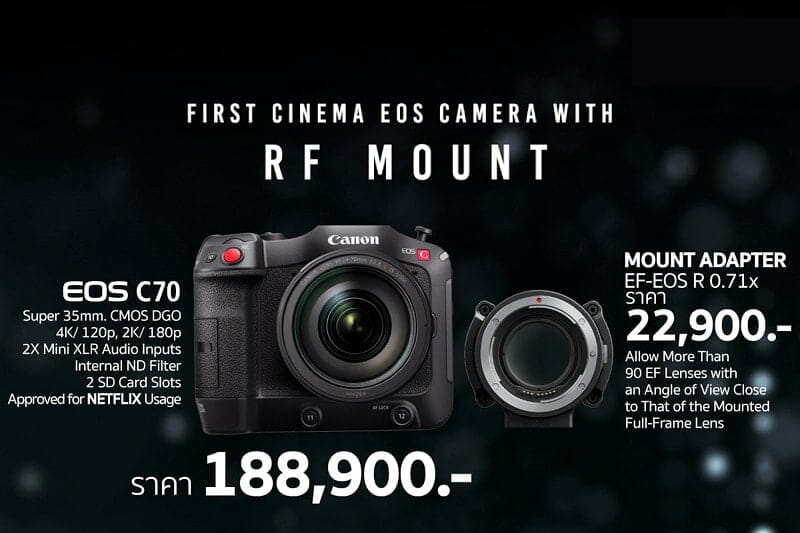 Canon EOS C70 Price Announcement