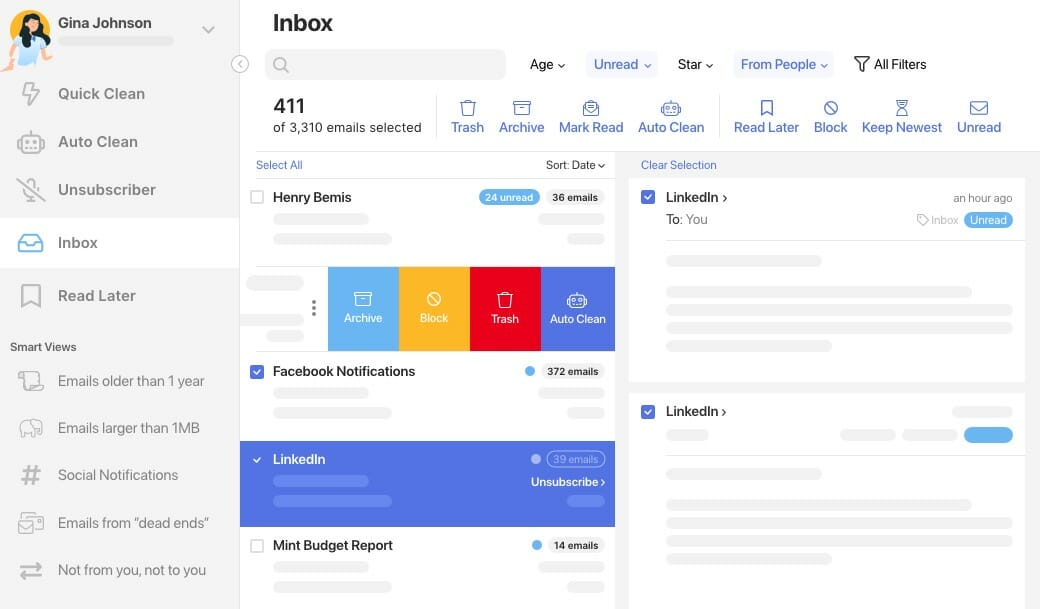 Interface desktop